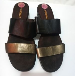 Brown/Gold Aerosoles Slip Ons